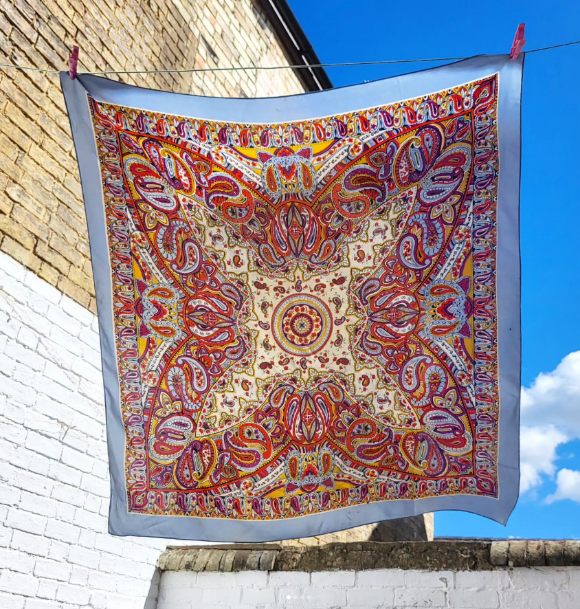 Paisley Satin Square Scarf
